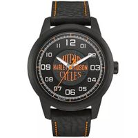 Reloj Bulova Harley Davidson 78A116 Edicion Limitada Acero Inoxidable Negro Correa Cuero Negro