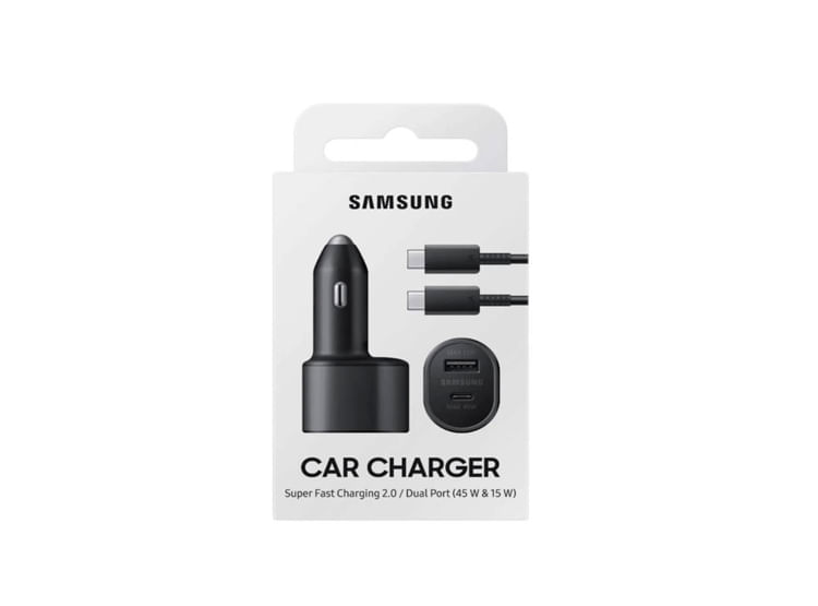Cargador para auto 45W doble entrada Samsung