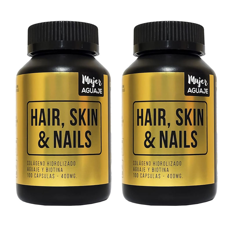 HAIR, SKIN & NAILS 100 CÁPSULAS MUJER AGUAJE X 2