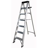 Escalera Tijera 7 Pasos Werken Aluminio Plata