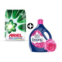 COMBO Detergente en Polvo Ariel Pro Cuidado 4kg + Suavizante Downy floral 4.8 litros