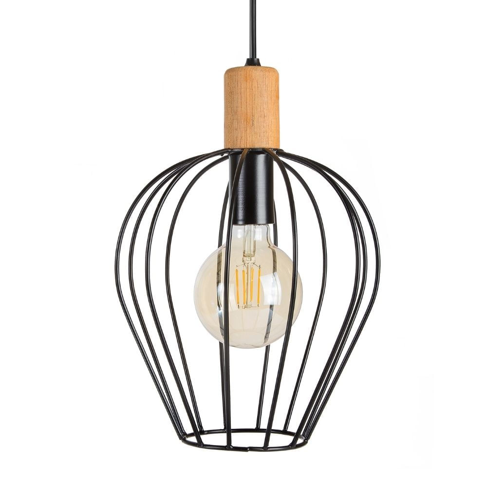 Lámpara Colgante Ciametsa Corazón 1 Luz E27 Madera