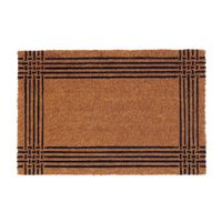 Felpudo de PVC y Coco Diseño Rayas Marrón/Negro 40x60cm Orange