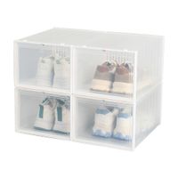 Set de 4 Cajas Plásticas Apilables Organiza Zapatos Orange