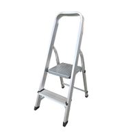 Escalera Tijera 2 Pasos Werken Aluminio Plataforma Plata