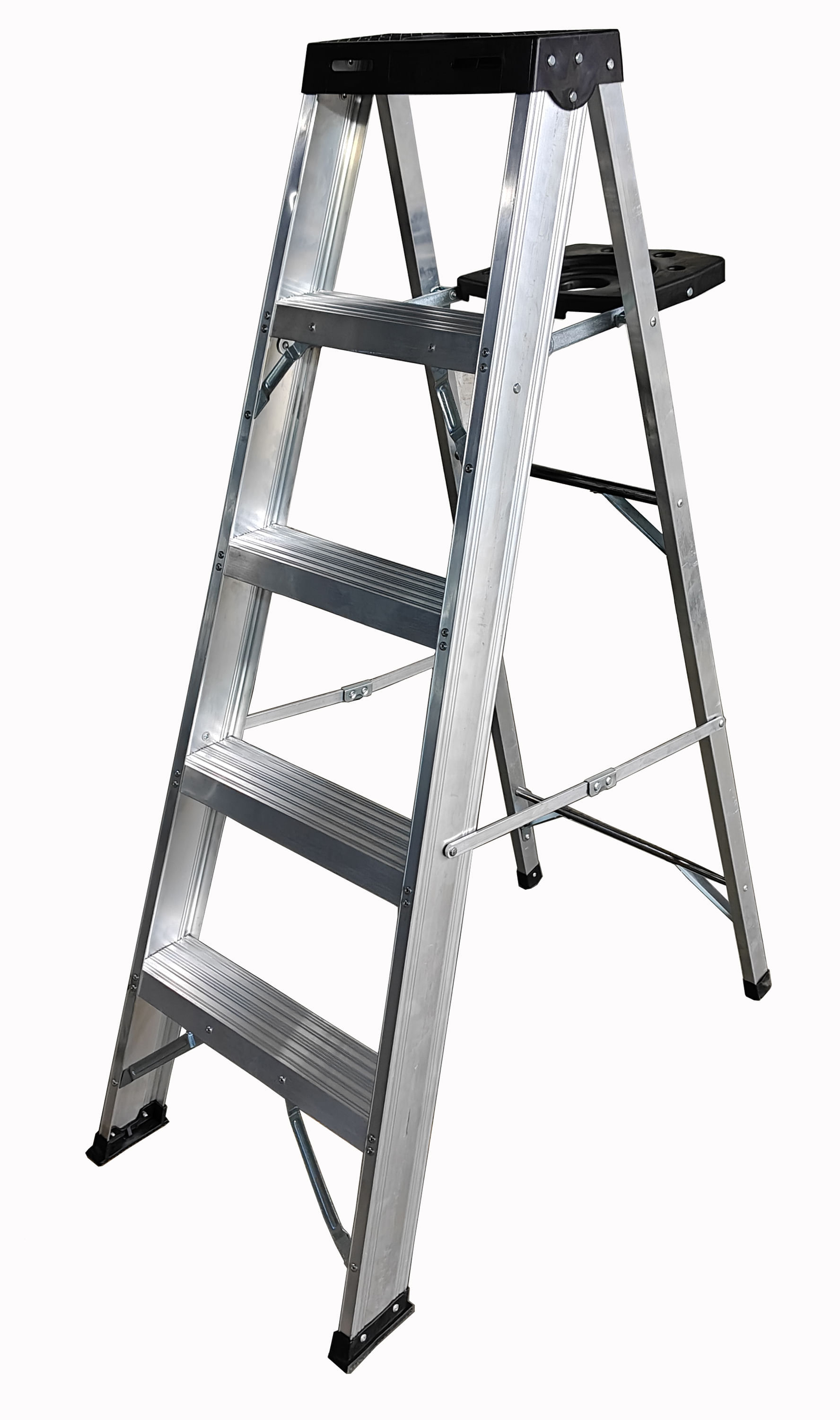 Escalera Tijera 5 Pasos Werken Aluminio Plata