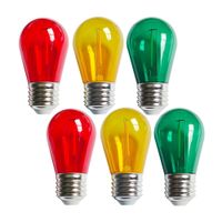 Foco LED Vintage Orange E27 1W Colores Variados, Pack 6 Unidades