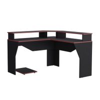 Escritorio Gamer Guma Melamina para 2 Monitores Wengue/Rojo