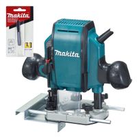 Rebajadora Ruteadora Eléctrica Makita 900W 1/4"" 3/8"" + Fresa Recta RP0900X3