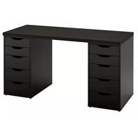 Escritorio de Melamina Moderno Negro 140cm