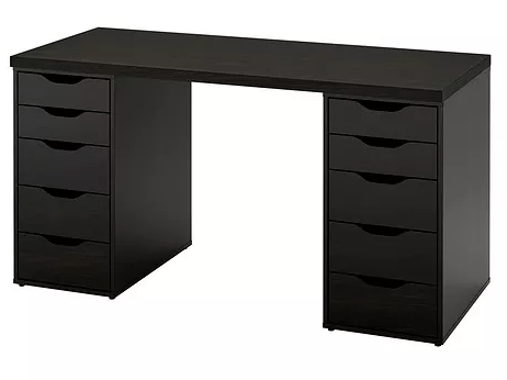 Escritorio de Melamina Moderno Negro 140cm