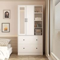Ropero de Melamina Moderno Blanco 90cm