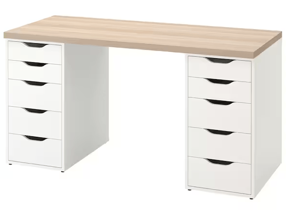 Escritorio de Melamina Moderno Malva Blanco 140cm