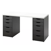 Escritorio de Melamina Moderno Blanco Negro 140cm