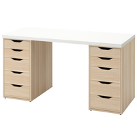 Escritorio de Melamina Moderno Blanco Malva 140cm