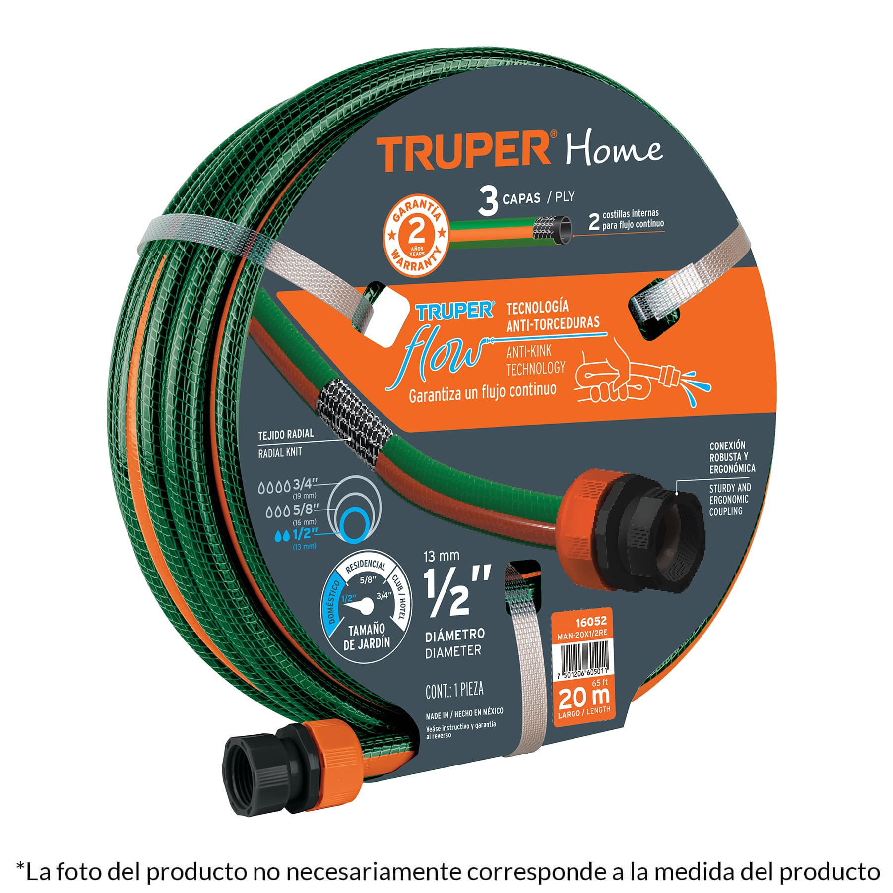 Manguera de riego de 1/2 reforzada 10 metros Truper