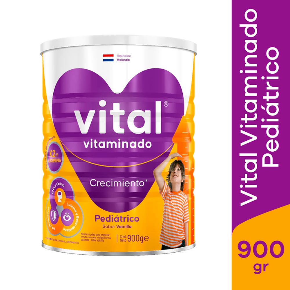 Vital Vitaminado Crecimiento Pediátrico 900g Sabor vainilla