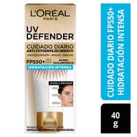 Protector Solar Anti Edad UV Defender L'Oréal Paris Skin Care FPS 50+ Hidratante - Tubo 40 ML