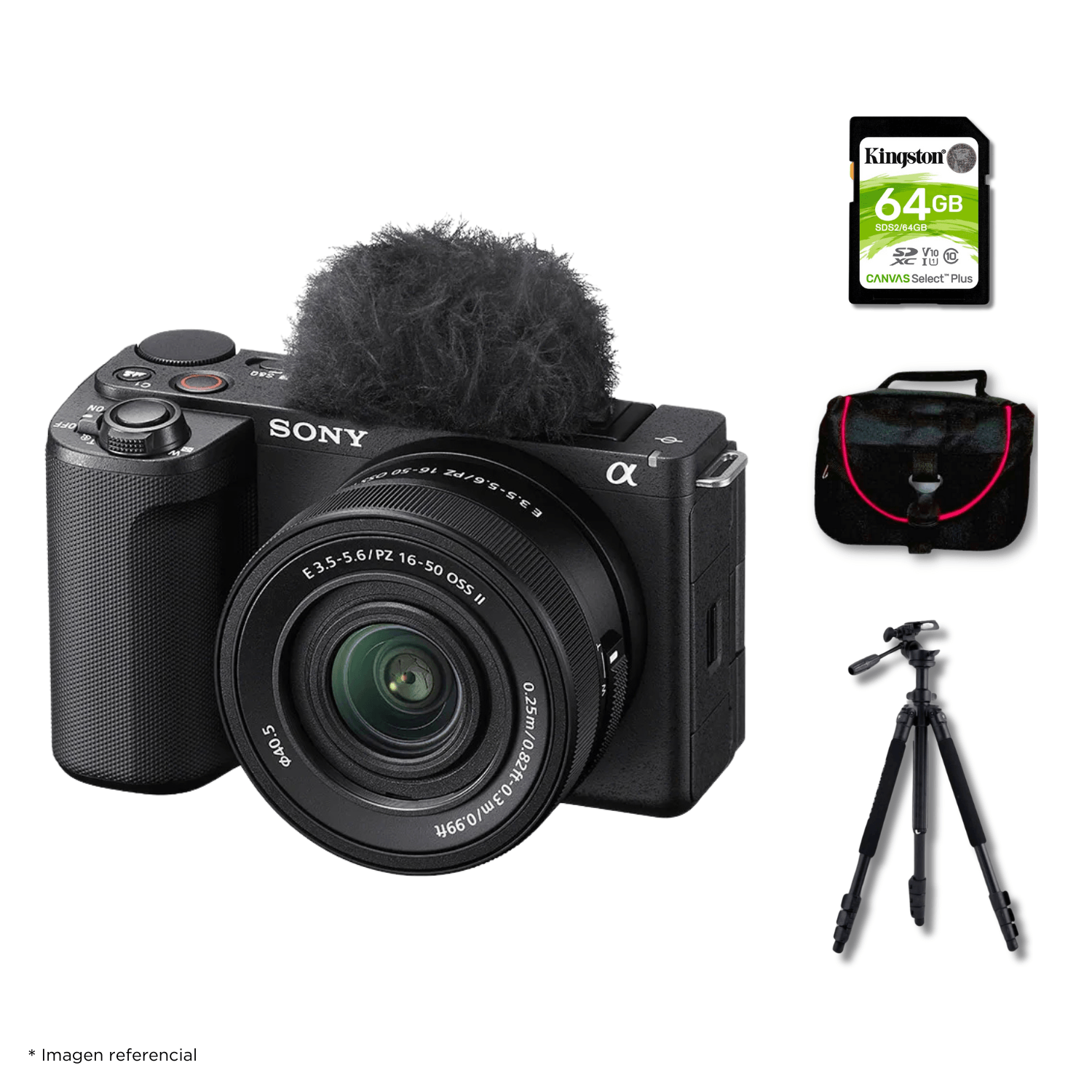 Cámara Sony ZV-E10 II Mirrorless + Lente 16-50mm II + Kit Deluxe