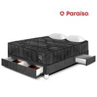 Cama PARAISO Pocket Max Black C/Caj 2 Plazas
