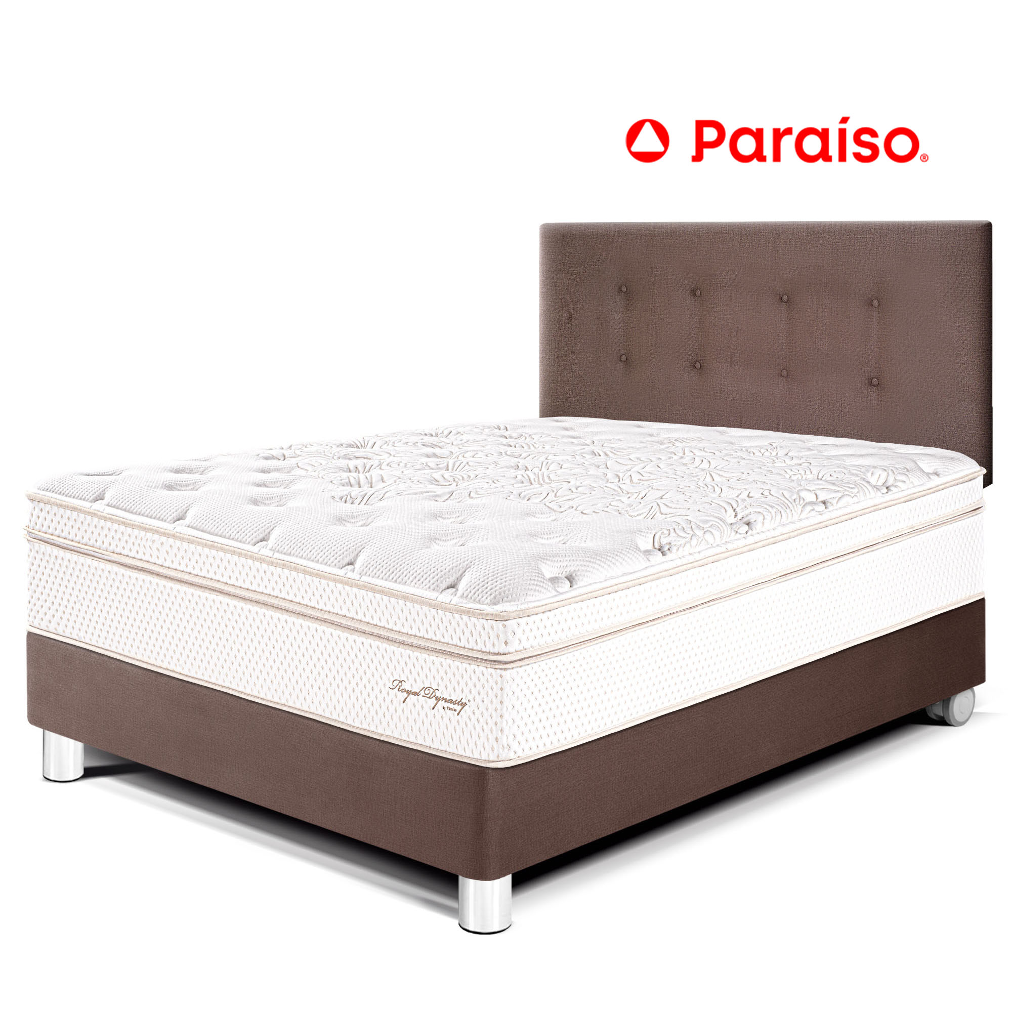 Juego de Dormitorio PARAISO Eur Royal Dynasty 1.5 Plazas Choco