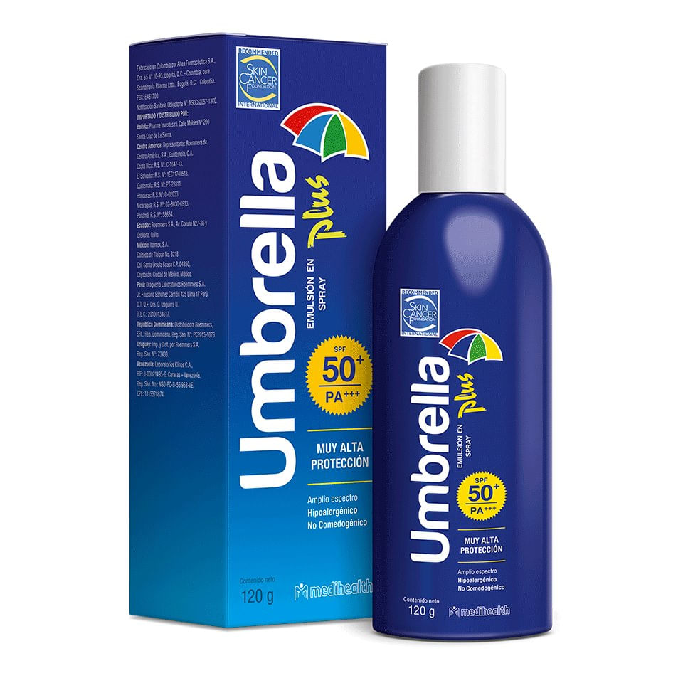 Emulsión en Spray Muy Alta Protección Umbrella Plus SFP 50+ - Frasco 120 G