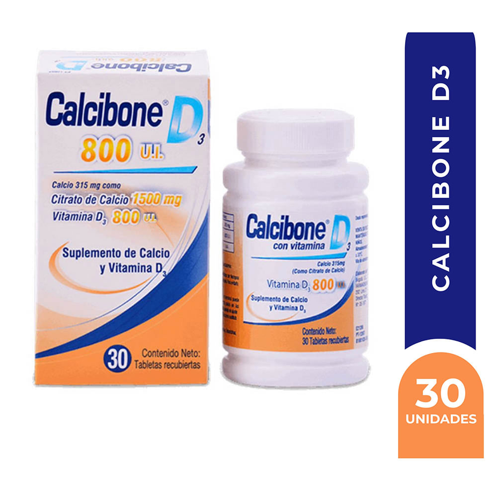 Calcibone D3 1500mg-800UI Tabletas Recubiertas