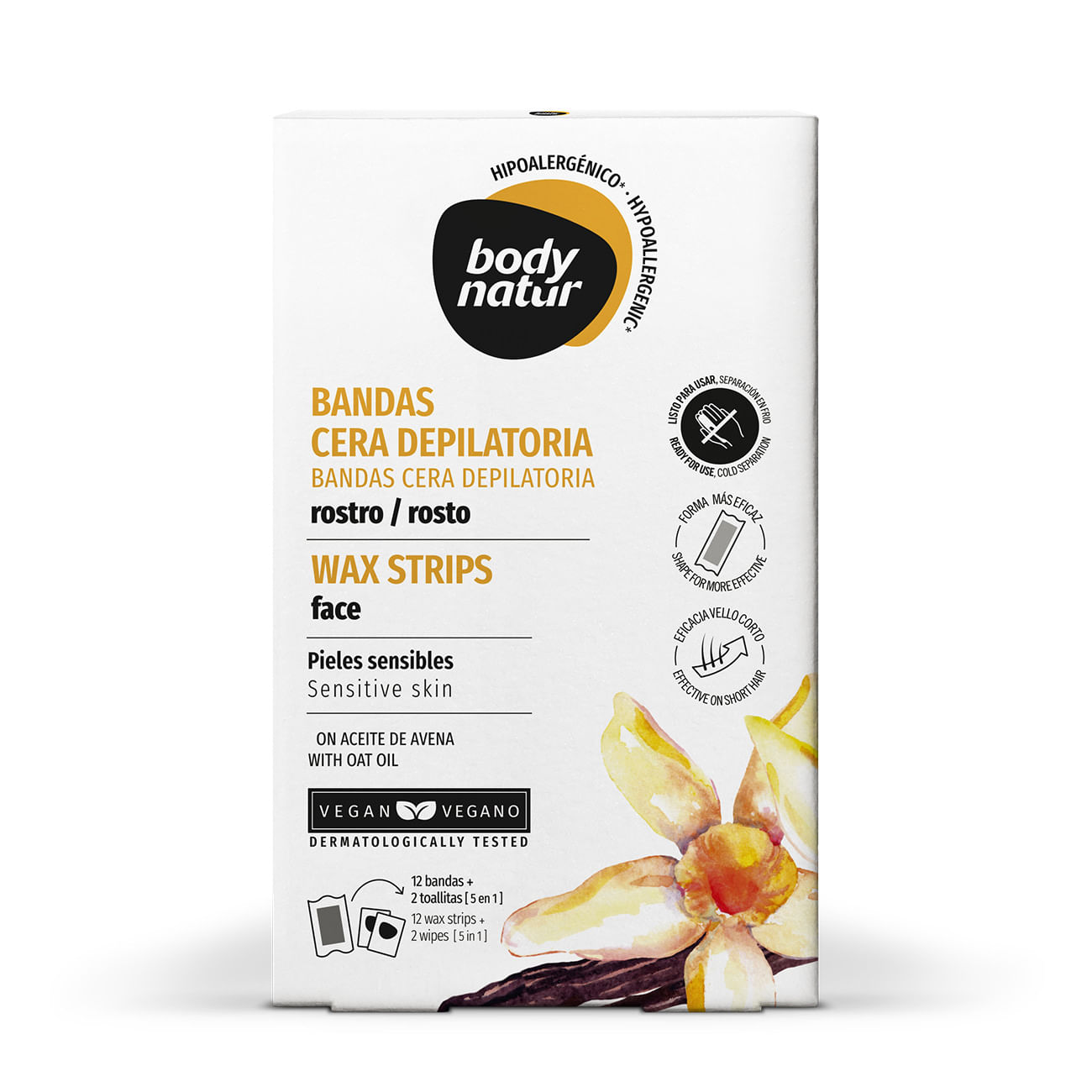Body Natur Bandas Depilatorias Faciales Piel Sensible 12 und