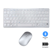 Teclado y Mouse Inalámbrico Bluetooth Recargable – Blanco