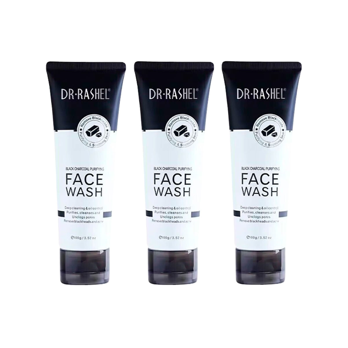 3 UND FACE WASH CARBON ACTIVADO 100GR - DR RASHEL