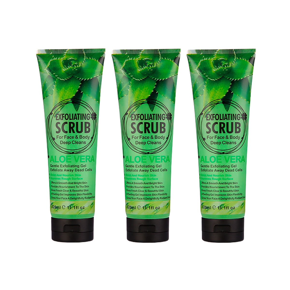 3 UND GEL EXFOLIANTE SCRUB ALOE VERA 320ML - WOKALI