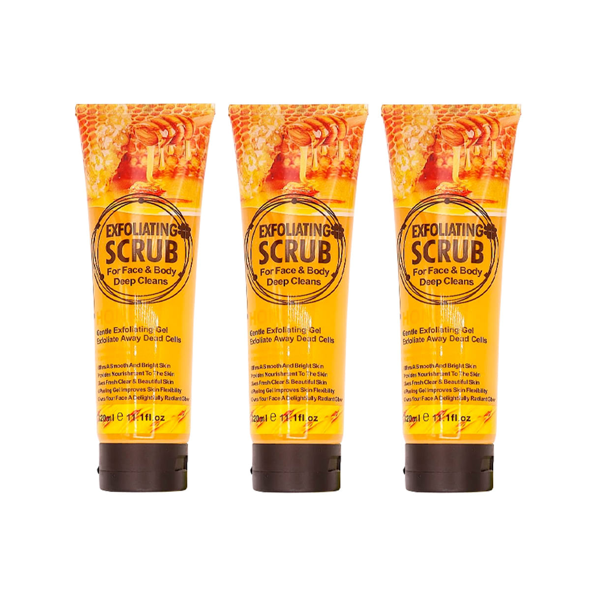 3 UND GEL EXFOLIANTE SCRUB MIEL 320ML - WOKALI