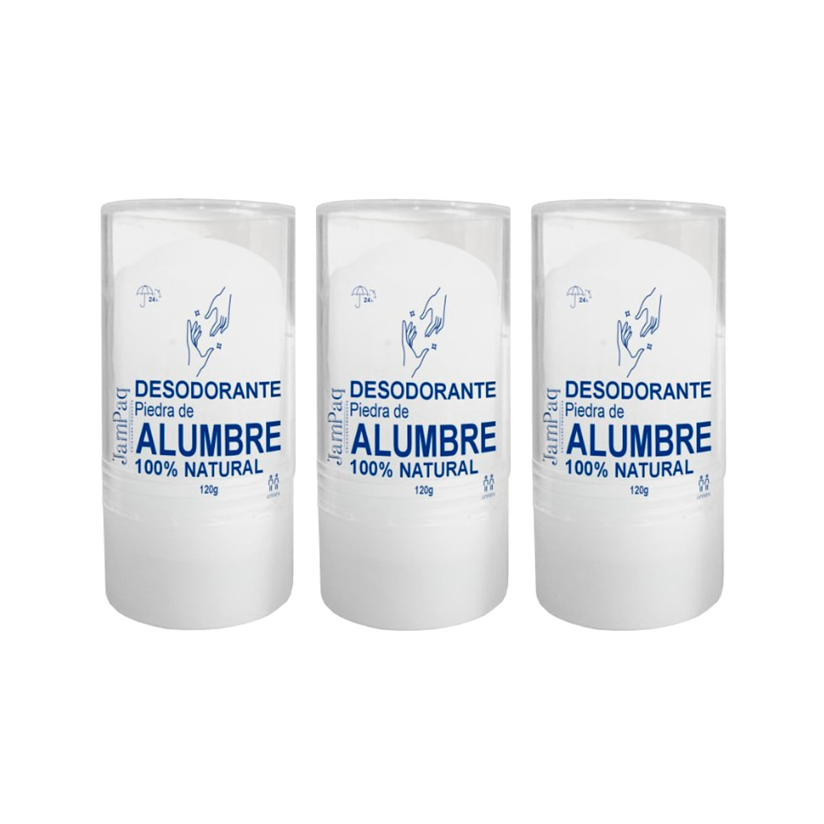 3 UND PIEDRA DE ALUMBRE 120GR - JAMPAQ
