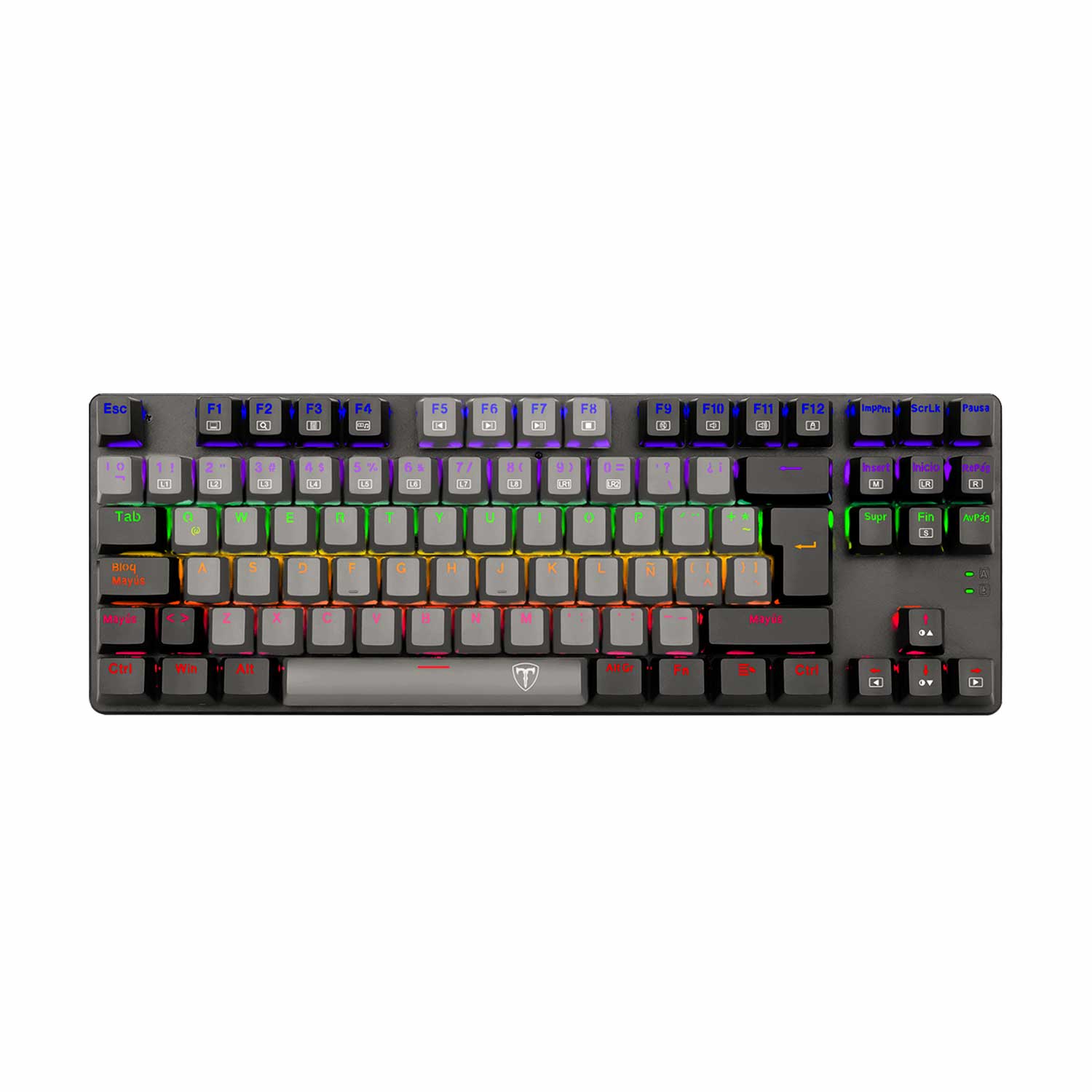 Teclado Gamer T-Dagger Bora Black Rainbow Spanish T-Tgk313-Rd-Sp Grey/Black Red Switch