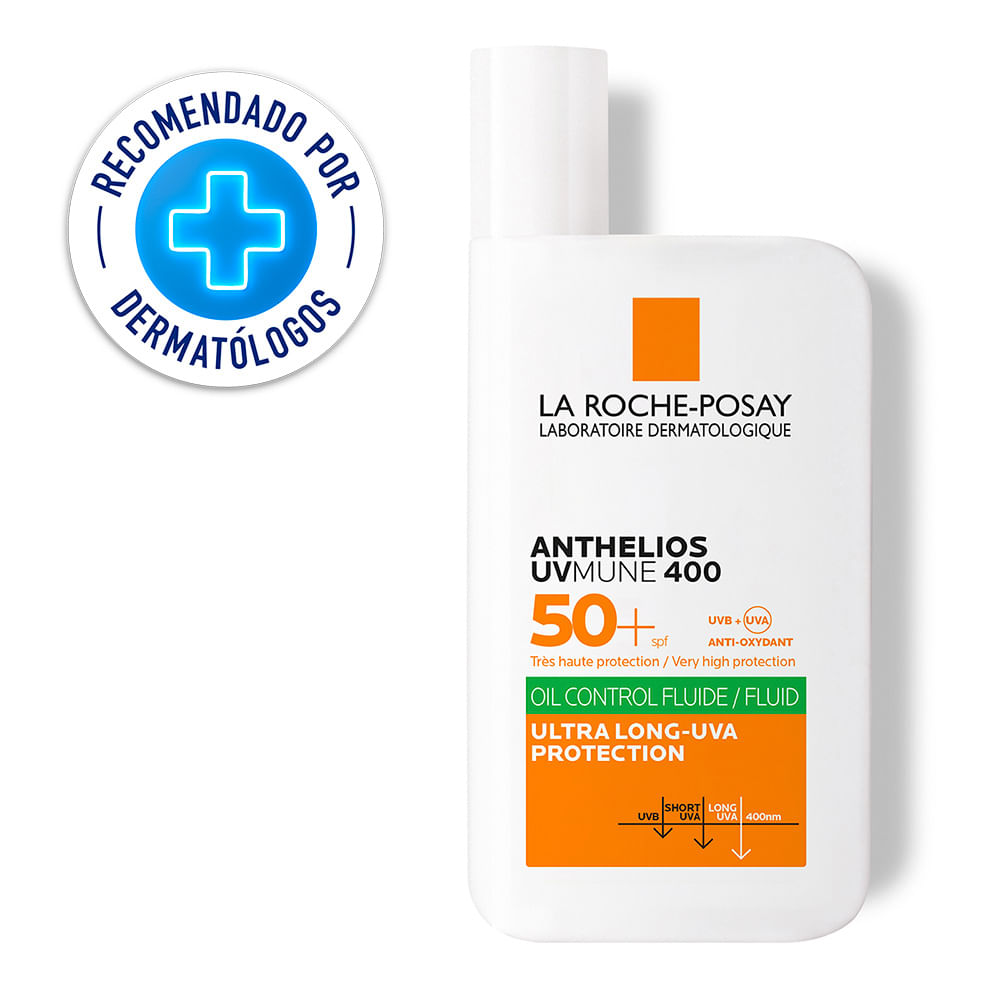 Protector Solar La Roche Posay Anthelios UVMune 400 Oil Control Fluido Invisible FPS 50+