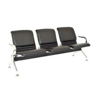 Tandem De Espera Aeropuerto Tapizado Negro 3 Asientos Ofideas