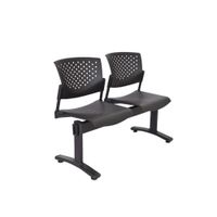 Banqueta De Espera Tandem Butterfly Base Negro 2 Asientos Negro Ofideas