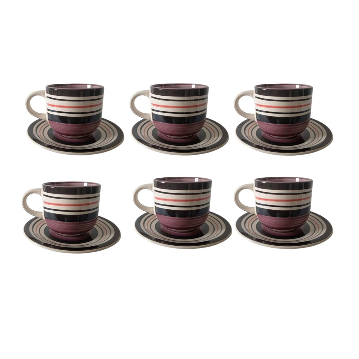 Tazas Aceitunadas LiverPool de losa con platicos 6 unidades