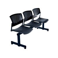 Butaca De Espera-Tandem Butterfly Negro 3 Cuerpos Ofideas