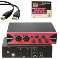 Interfaz de audio portatil USB DJ karaoke 48V 2 entradas midi guitarra