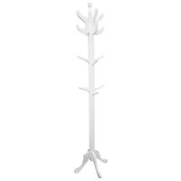 Percheros de pie colgador de ropa 16 perchas en madera 1.75 de alto blanco