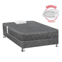 Cama Americana Acqua Gris 1.5 Plazas + Edredón