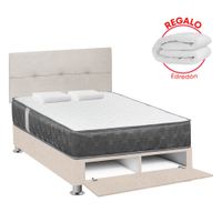 Dormitorio Sabanera Acqua 2 Plazas + Edredón + Respaldo