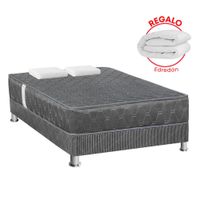 Cama Americana Acqua Gris 2 Plazas + Edredón