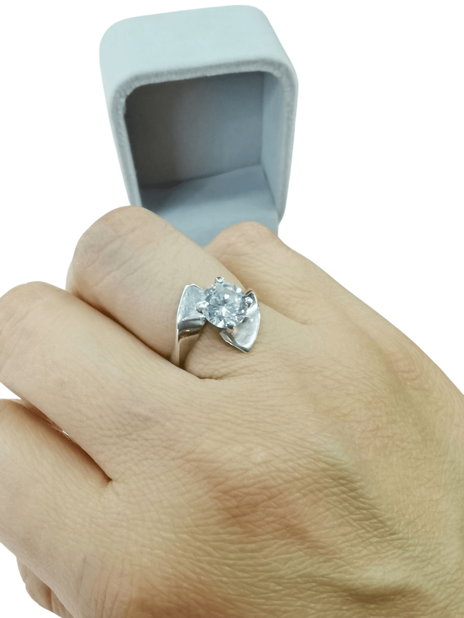 A Anillo Plata 950 ZEFORA joyería de compromiso mujer TALLA 7