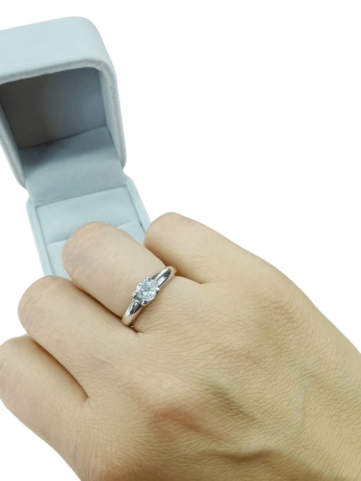 A Anillo Plata 950 ZEFORA joyería de compromiso mujer TALLA 7