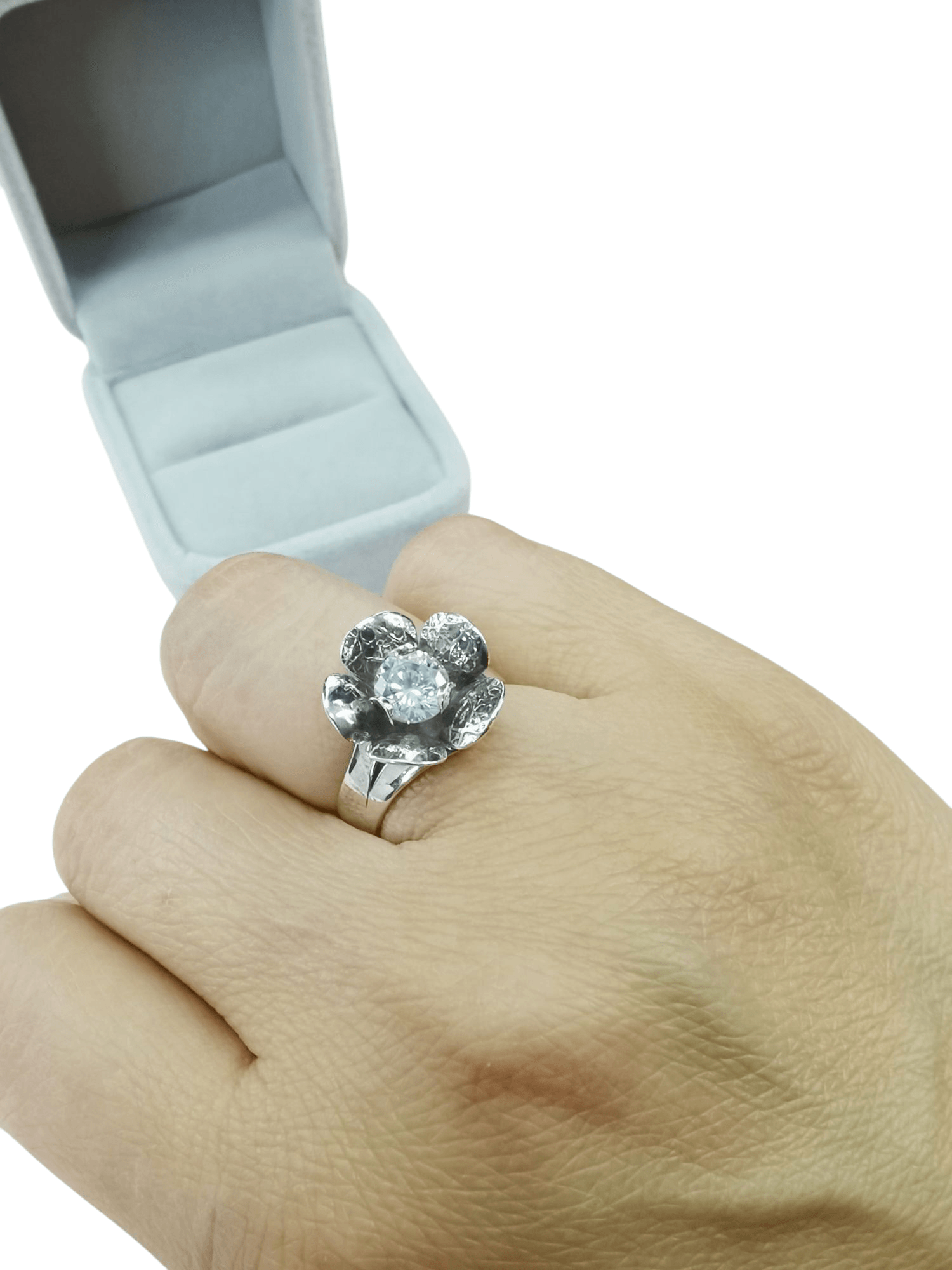 A Anillo Plata 950 ZEFORA joyería de compromiso mujer TALLA 6