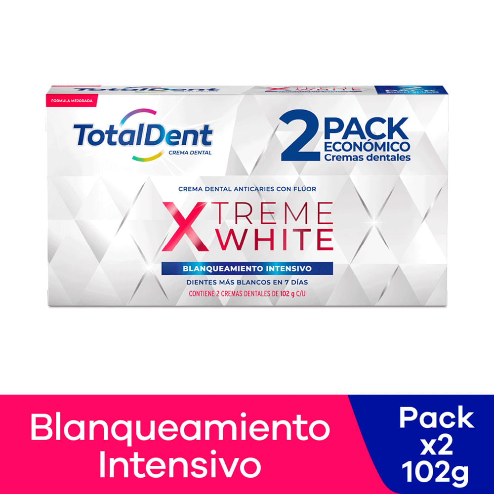 Crema Dental Totaldent Xtreme White - Pack 2 UN