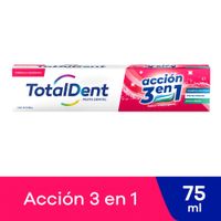 Pasta Dental Totaldent Acción 3 en 1 tubo 75 ml
