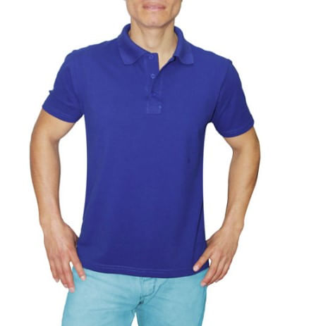 Polo Camisero Manga Corta Azulino